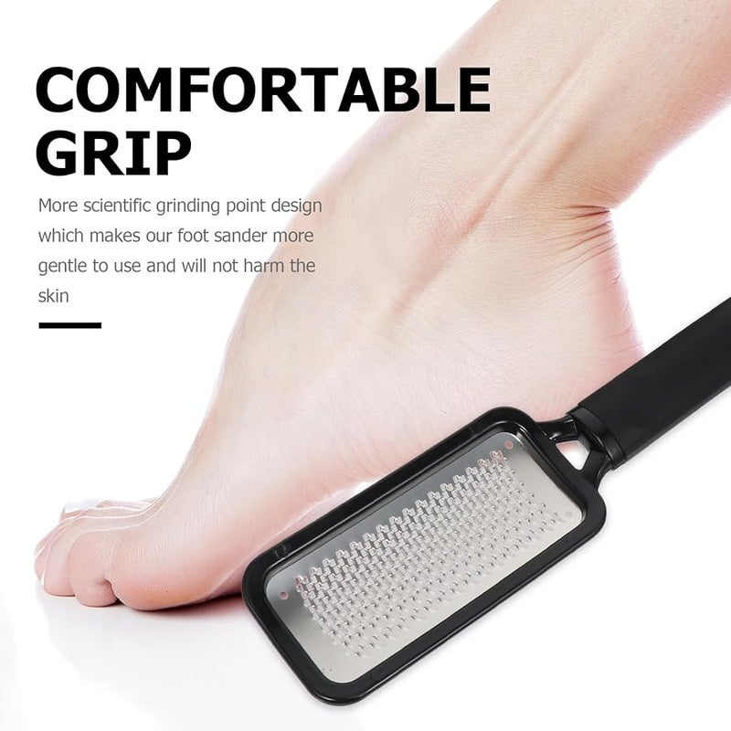Black Stainless Steel Foot Scraper Double Sided Pedicure File For Dead Skin Removal - Image 3